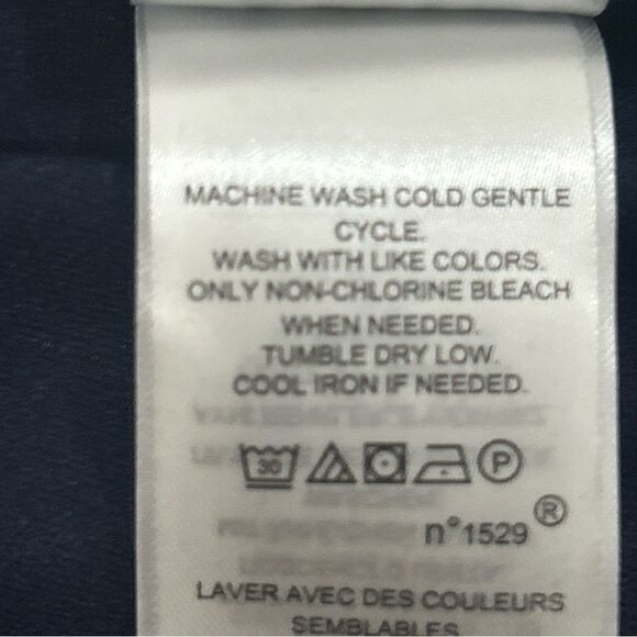 NWT Chaps Dress Women’s Size 10 Navy Chiffon Floral Bell Sleeve Vneck - Picture 11 of 11